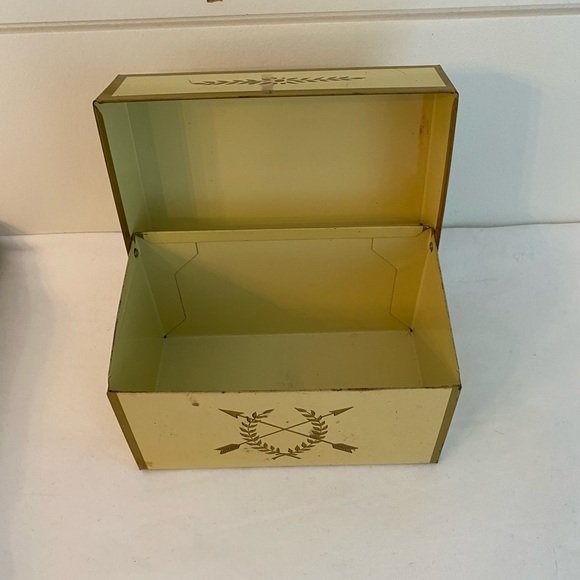 Metal Ohio Art Company Recipe Card Holder Box 1970s Rustic Farmhouse Vintage MCM - Picture 5 of 15